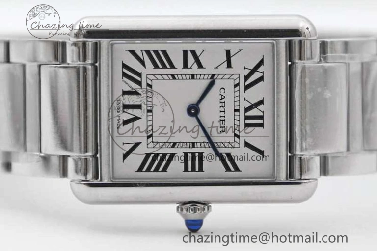 Tank Louis Ladies 33.7mm SS K11F Best Edition White Dial on SS Bracelet Ronda Quartz