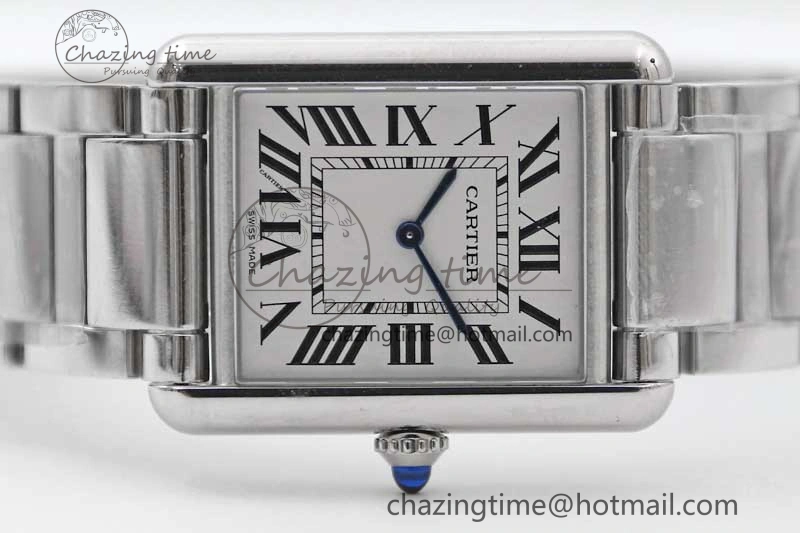Tank Louis Ladies 33.7mm SS K11F Best Edition White Dial on SS Bracelet Ronda Quartz