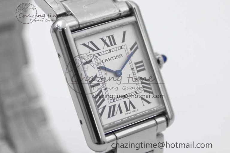 Tank Louis Ladies 33.7mm SS K11F Best Edition White Dial on SS Bracelet Ronda Quartz