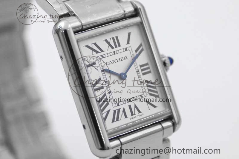 Tank Louis Ladies 33.7mm SS K11F Best Edition White Dial on SS Bracelet Ronda Quartz