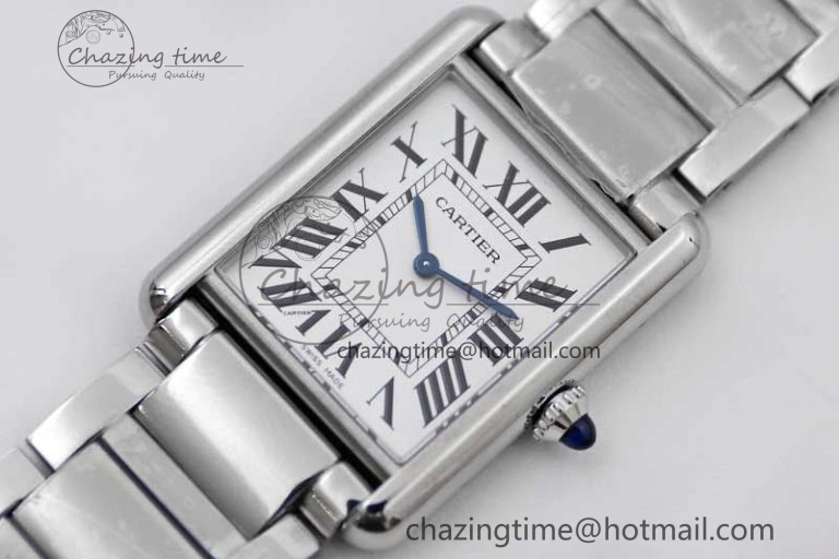 Tank Louis Ladies 33.7mm SS K11F Best Edition White Dial on SS Bracelet Ronda Quartz