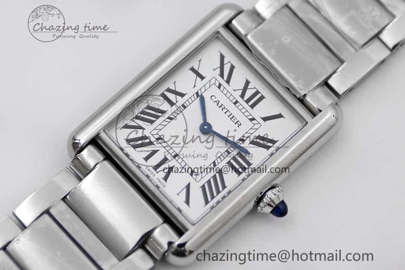 Tank Louis Ladies 33.7mm SS K11F Best Edition White Dial on SS Bracelet Ronda Quartz