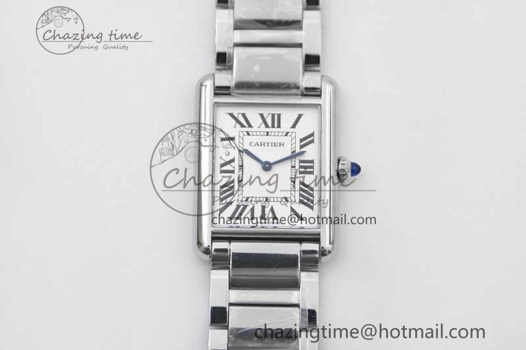 Tank Louis Ladies 33.7mm SS K11F Best Edition White Dial on SS Bracelet Ronda Quartz