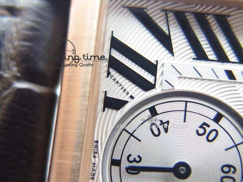 Tank MC JF Best Edition RG White Textured Dial Diamond Bezel On Brown Leather Strap A23J Cal