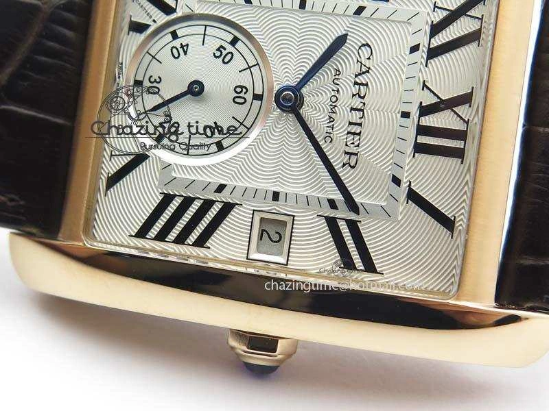 Tank MC JF Best Edition RG White Textured Dial On Brown Leather Strap A23J Cal