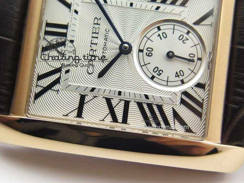 Tank MC JF Best Edition RG White Textured Dial On Brown Leather Strap A23J Cal
