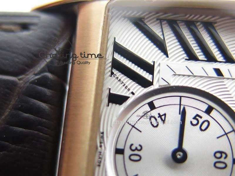 Tank MC JF Best Edition RG White Textured Dial On Brown Leather Strap A23J Cal