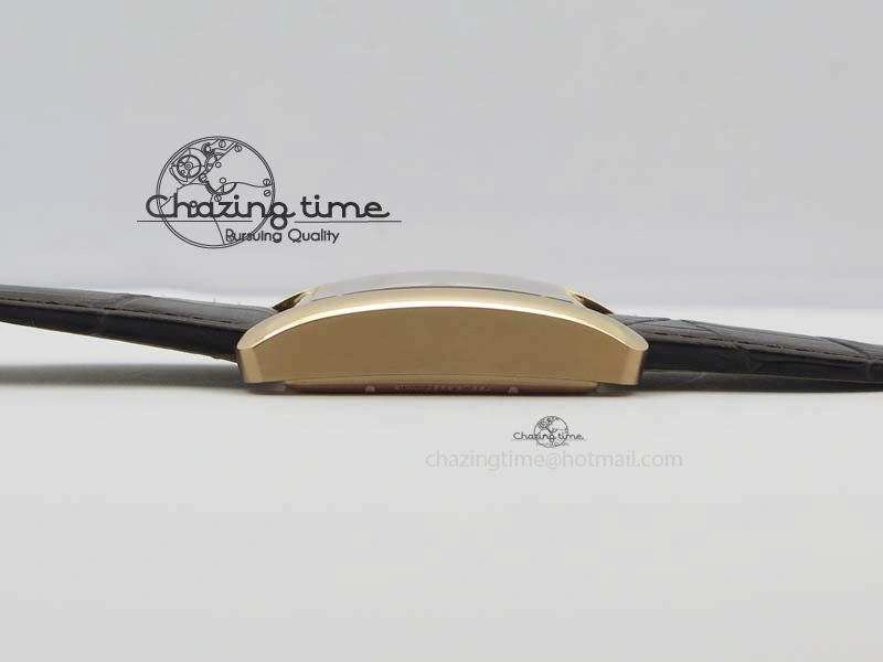 Tank MC JF Best Edition RG White Textured Dial On Brown Leather Strap A23J Cal