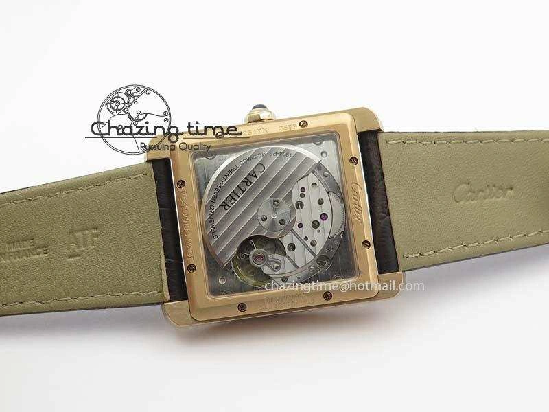Tank MC JF Best Edition RG White Textured Dial On Brown Leather Strap A23J Cal