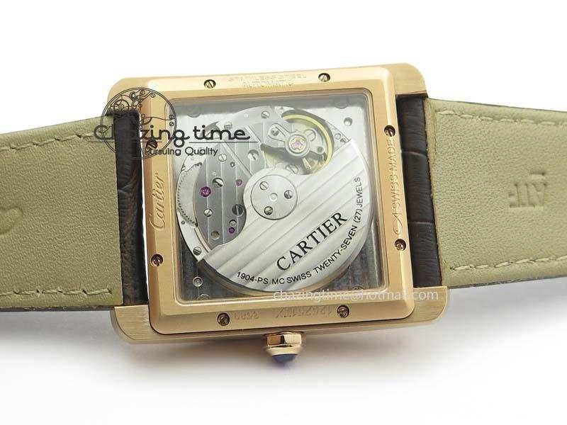 Tank MC JF Best Edition RG White Textured Dial On Brown Leather Strap A23J Cal