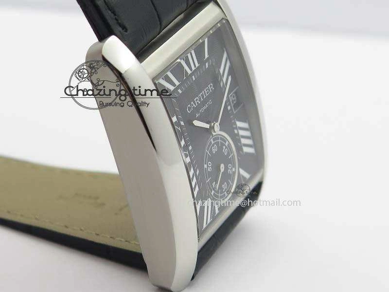 Tank MC JF Best Edition SS Black Textured Dial On Black Leather Strap A23J Cal