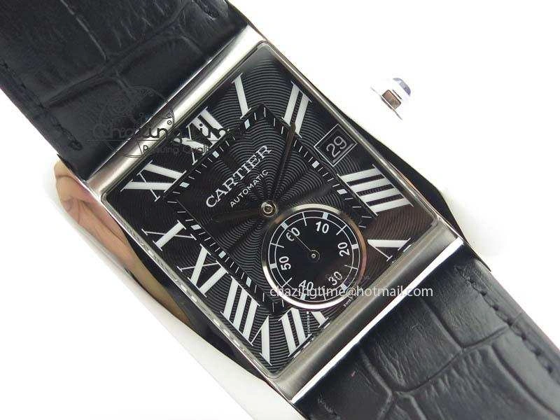 Tank MC JF Best Edition SS Black Textured Dial On Black Leather Strap A23J Cal
