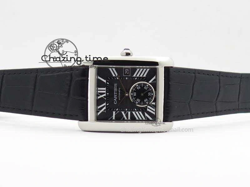 Tank MC JF Best Edition SS Black Textured Dial On Black Leather Strap A23J Cal