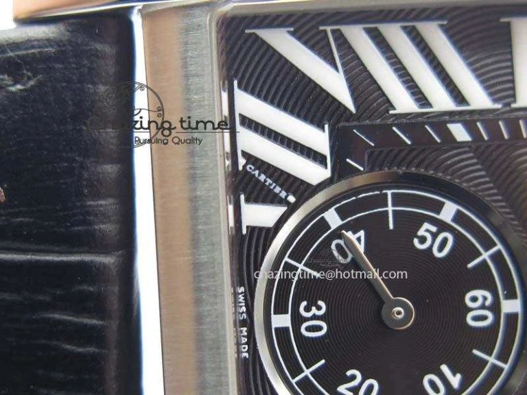 Tank MC JF Best Edition SS Black Textured Dial On Black Leather Strap A23J Cal