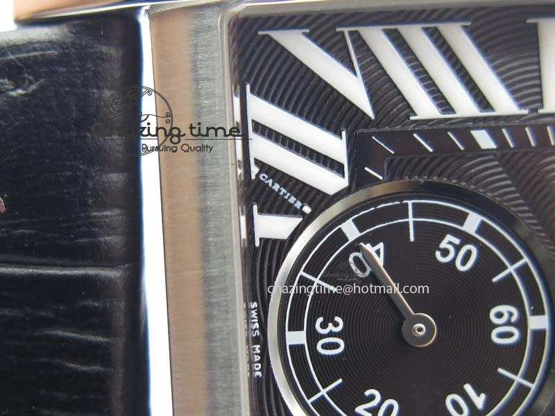 Tank MC JF Best Edition SS Black Textured Dial On Black Leather Strap A23J Cal
