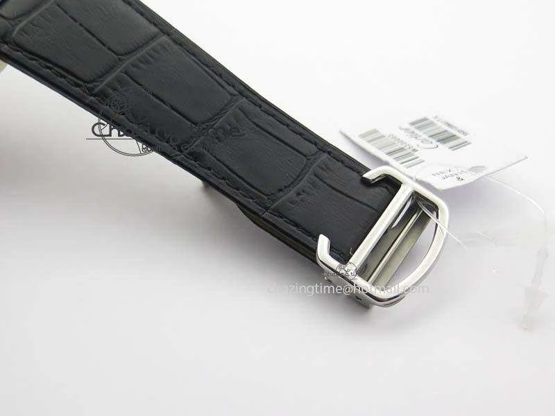 Tank MC JF Best Edition SS Black Textured Dial On Black Leather Strap A23J Cal