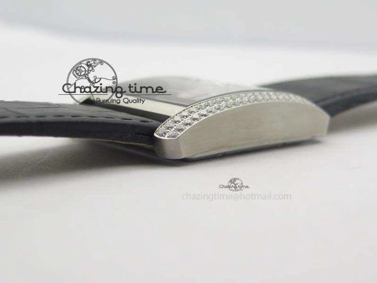 Tank MC JF Best Edition SS White Dial Diamond Bezel On Black Leather Strap A23J