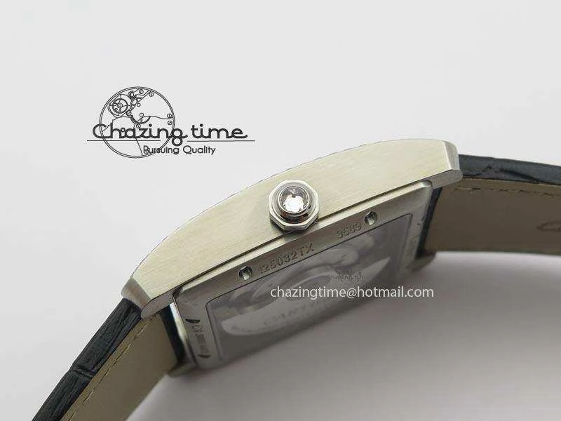 Tank MC JF Best Edition SS White Dial Diamond Bezel On Black Leather Strap A23J