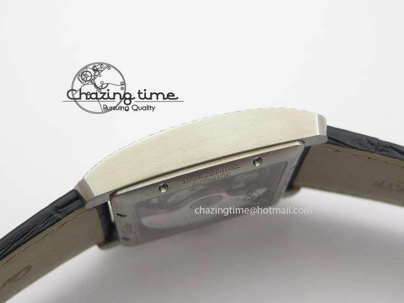 Tank MC JF Best Edition SS White Dial Diamond Bezel On Black Leather Strap A23J