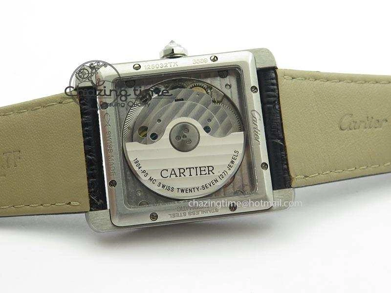 Tank MC JF Best Edition SS White Dial Diamond Bezel On Black Leather Strap A23J