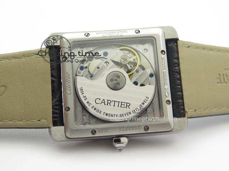 Tank MC JF Best Edition SS White Dial Diamond Bezel On Black Leather Strap A23J