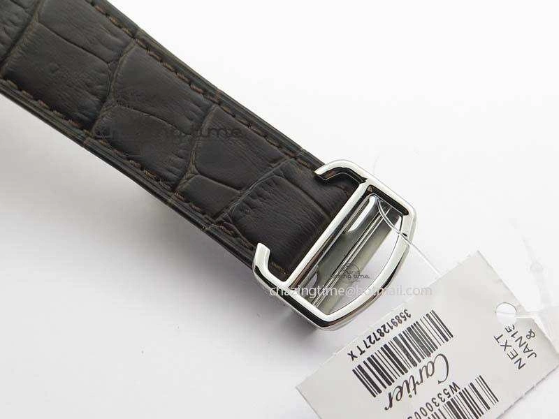 Tank MC JF Best Edition SS White Textured Dial Diamond Bezel On Brown Leather Strap A23J Cal