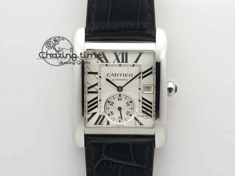 Tank MC JF Best Edition SS White Textured Dial On Black Leather Strap A23J Cal