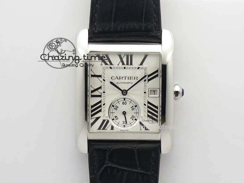Tank MC JF Best Edition SS White Textured Dial On Black Leather Strap A23J Cal