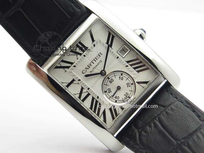 Tank MC JF Best Edition SS White Textured Dial On Black Leather Strap A23J Cal