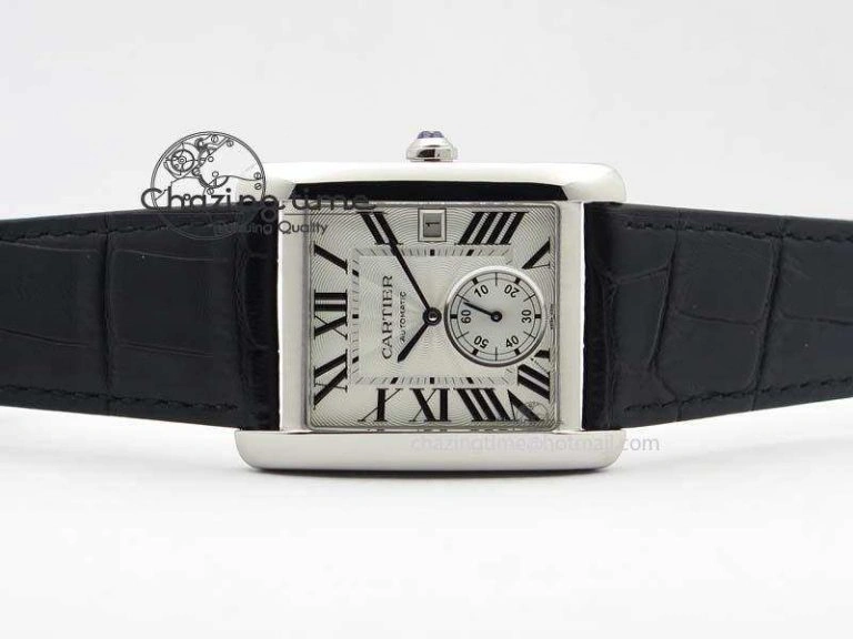 Tank MC JF Best Edition SS White Textured Dial On Black Leather Strap A23J Cal