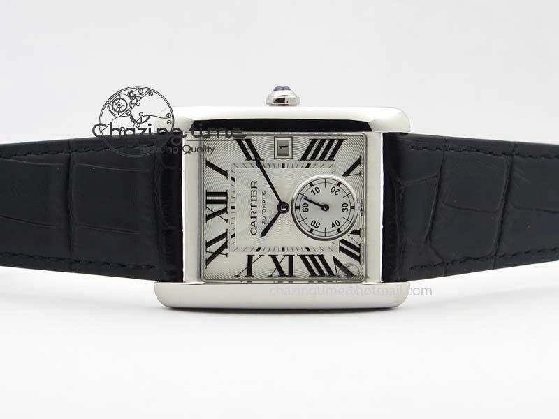 Tank MC JF Best Edition SS White Textured Dial On Black Leather Strap A23J Cal