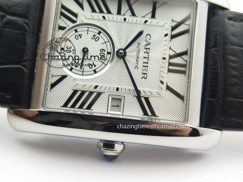 Tank MC JF Best Edition SS White Textured Dial On Black Leather Strap A23J Cal
