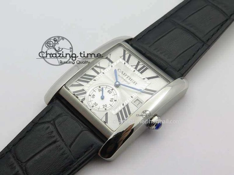 Tank MC JF Best Edition SS White Textured Dial On Black Leather Strap A23J Cal