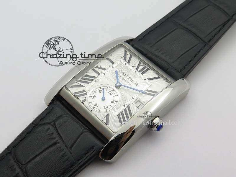 Tank MC JF Best Edition SS White Textured Dial On Black Leather Strap A23J Cal
