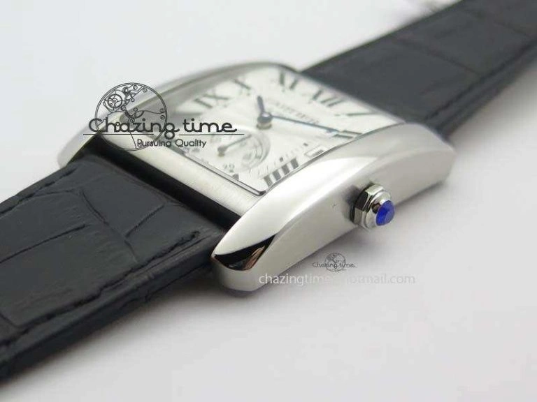 Tank MC JF Best Edition SS White Textured Dial On Black Leather Strap A23J Cal