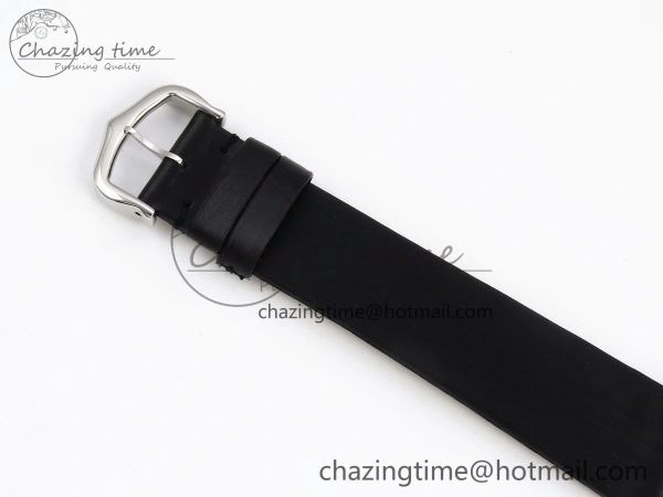 Tank Must Large SS 33.7mm DRF 1:1 Best Edition White Dial Diamonds Bezel on Black Calfskin Strap Swiss Quartz