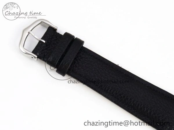 Tank Must Large SS 33.7mm DRF 1:1 Best Edition White Dial on Black Leather Strap Swiss Quartz