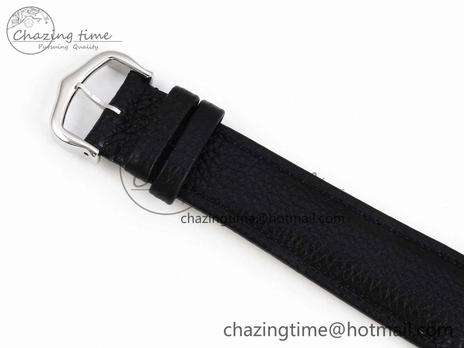 Tank Must Large SS 33.7mm DRF 1:1 Best Edition White Dial on Black Leather Strap Swiss Quartz