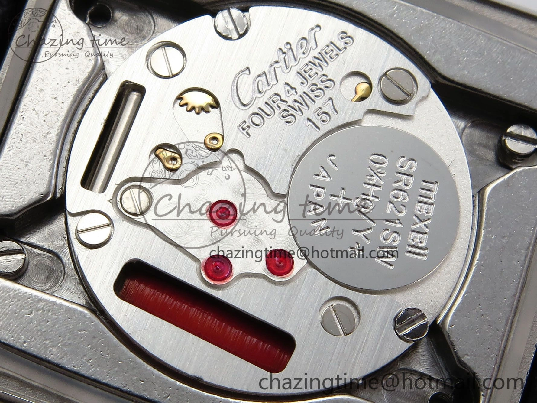 Tank Must Large SS 33.7mm DRF 1:1 Best Edition White Dial on White Leather Strap Swiss Quartz