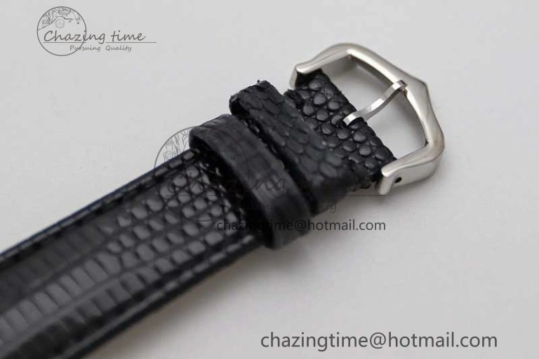 Tank Must Large SS K11F 1:1 Best Edition White Dial Diamonds Bezel on Croc Leather Strap Ronda Quartz