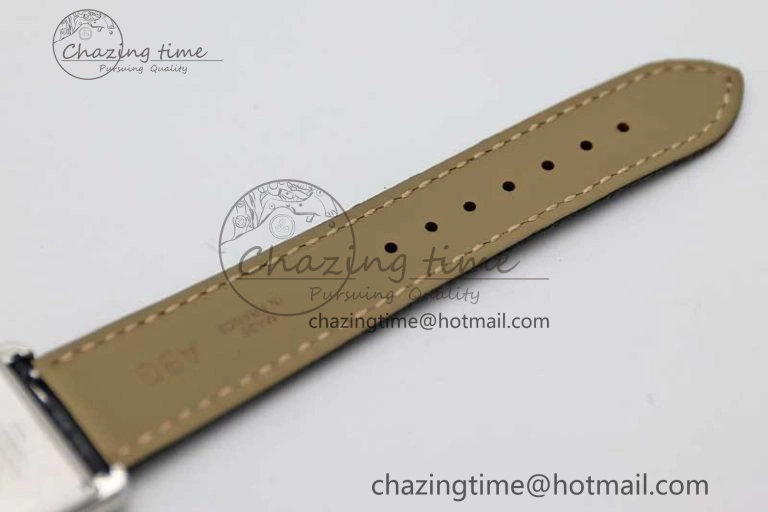 Tank Must Large SS K11F 1:1 Best Edition White Dial Diamonds Bezel on Croc Leather Strap Ronda Quartz