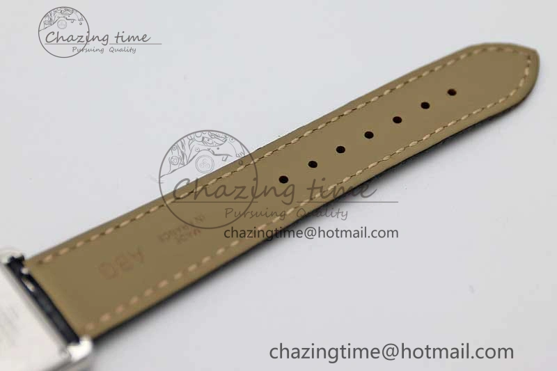 Tank Must Large SS K11F 1:1 Best Edition White Dial Diamonds Bezel on Croc Leather Strap Ronda Quartz