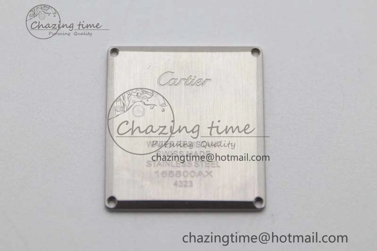 Tank Must Large SS K11F 1:1 Best Edition White Dial Diamonds Bezel on Satin Leather Strap Ronda Quartz