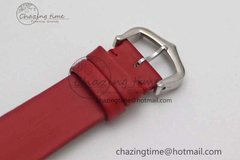 Tank Must Large SS K11F 1:1 Best Edition White Dial Diamonds Bezel on Satin Leather Strap Ronda Quartz