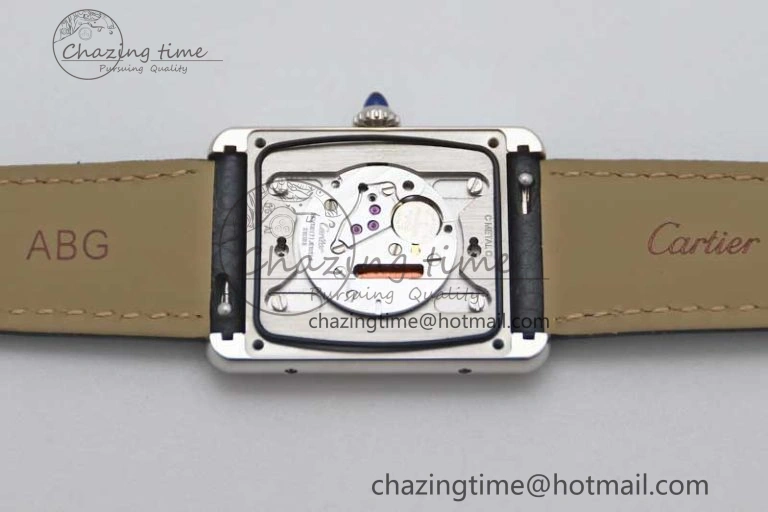 Tank Must Large SS K11F 1:1 Best Edition White Dial on Black Leather Strap Ronda Quartz