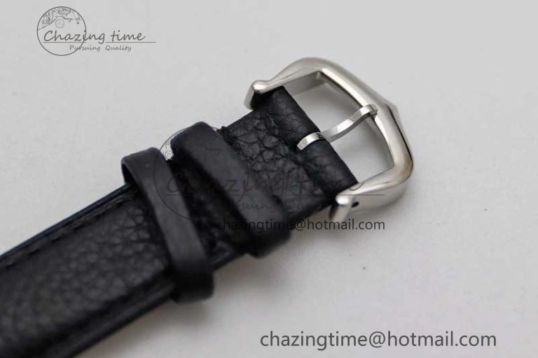 Tank Must Large SS K11F 1:1 Best Edition White Dial on Black Leather Strap Ronda Quartz