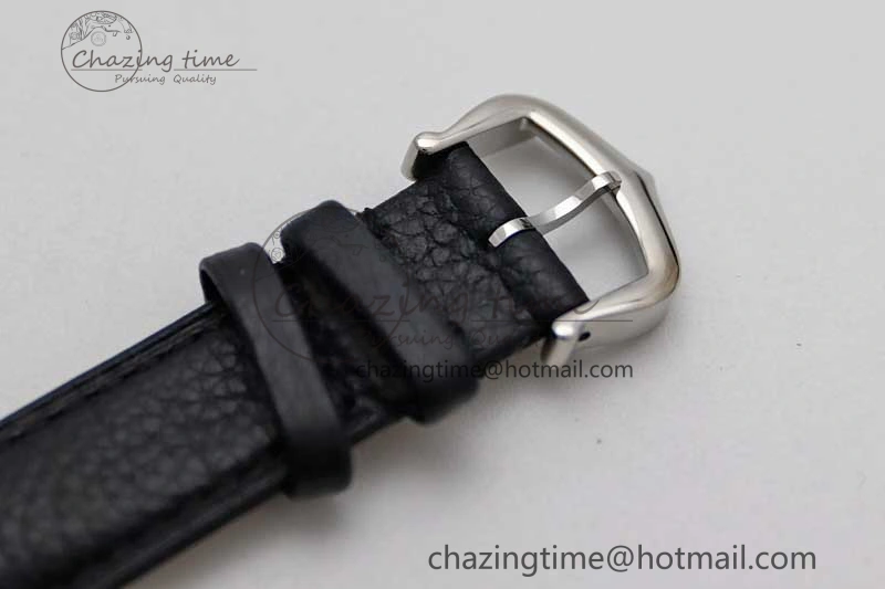 Tank Must Large SS K11F 1:1 Best Edition White Dial on Black Leather Strap Ronda Quartz