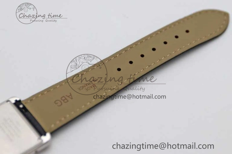 Tank Must Large SS K11F 1:1 Best Edition White Dial on Black Leather Strap Ronda Quartz