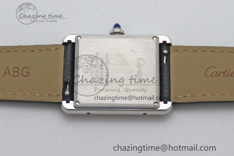 Tank Must Large SS K11F 1:1 Best Edition White Dial on Black Leather Strap Ronda Quartz