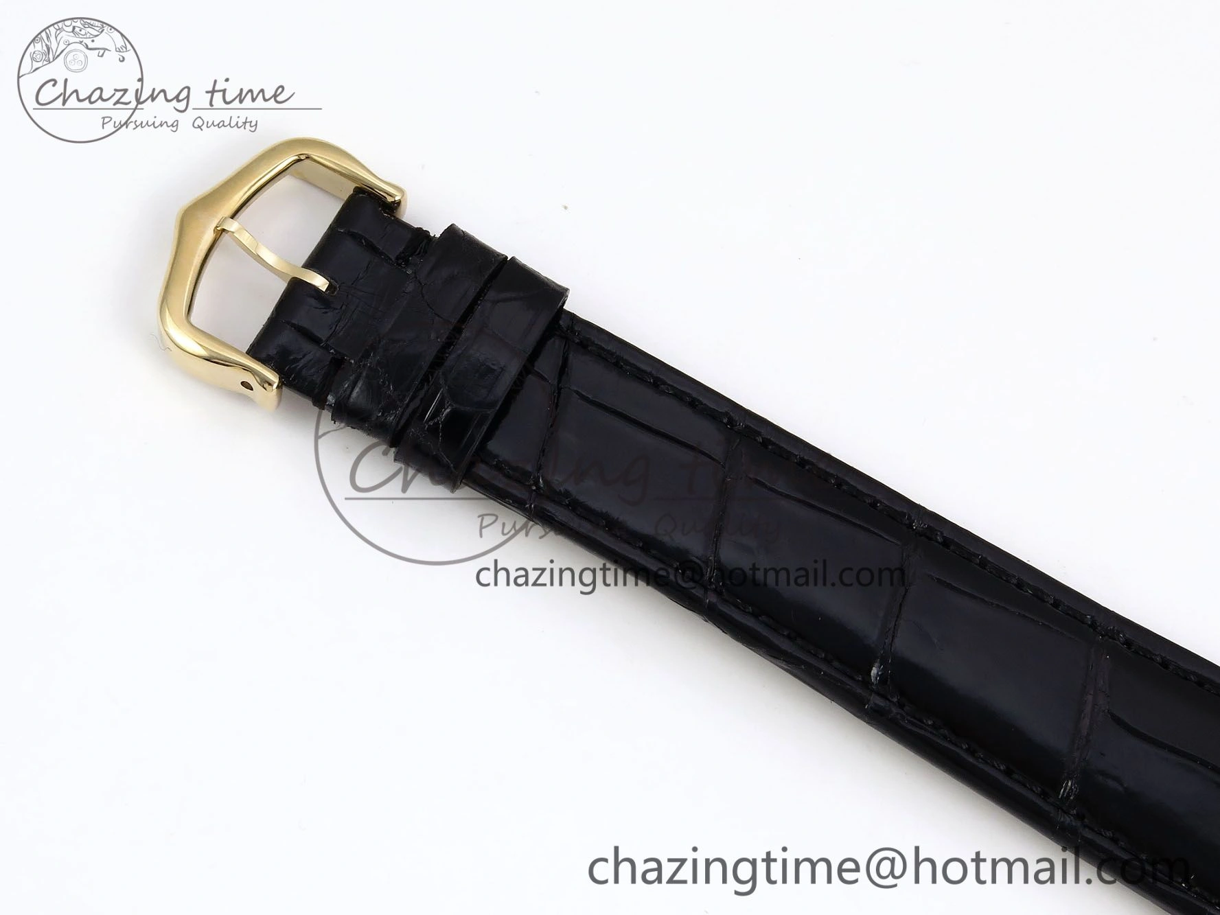 Tank Must Large YG 33.7mm DRF 1:1 Best Edition YG Dial on Black Leather Strap Swiss Quartz
